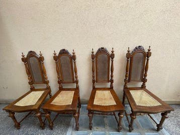 Periodo neorinascimentale - Stoel (4) - Hoge rugleuning,