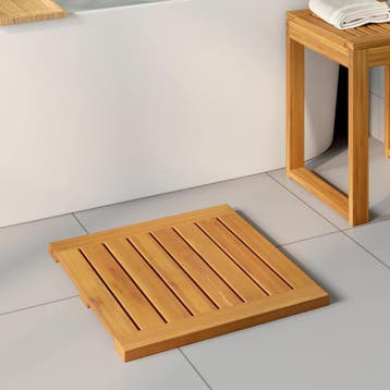 vidaXL Badmat Effen Bruin 50 x 50 cm Massief Acacia Hout, Verzenden