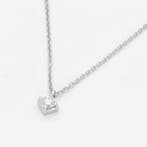 Collier - 18 carats Or blanc Diamant (Naturelle) - Solitair