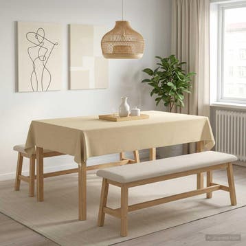 vidaXL Tafelkleed 5 st Rechthoekig Crèmewit 140 x 260 cm, Verzenden
