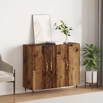 vidaXL Dressoir Oudhout 90 x 34 x 80 cm Bewerkt hout, Huis en Inrichting, Kasten | Dressoirs, Verzenden, Nieuw