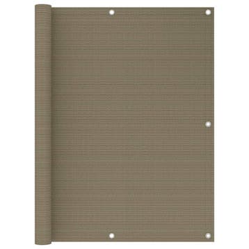 vidaXL Balkonscherm 120x500 cm HDPE taupe, Verzenden, Nieuw