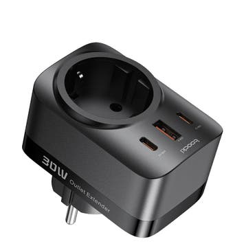 DrPhone Toocki P30 – 30W GaN USB-C Extender - Stopcontact, Verzenden