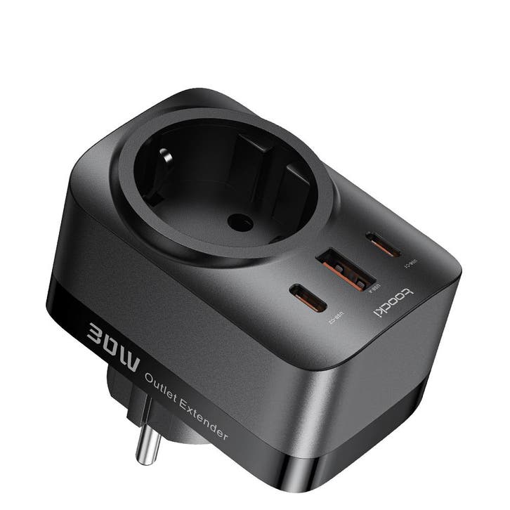 DrPhone Toocki P30 – 30W GaN USB-C Extender - Stopcontact, Telecommunicatie, Mobiele telefoons | Telefoon-opladers, Nieuw, Verzenden