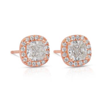 Boucles doreilles - 18 carats Or rose - 2.22ct. tw. Diamant, Nieuw