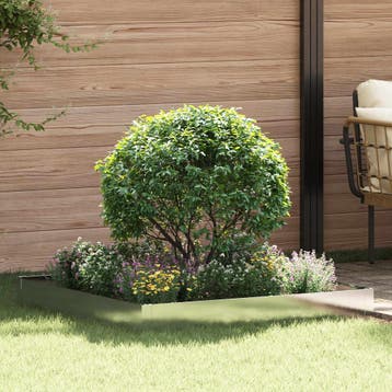 vidaXL Gazonrand 100 x 100 x 20 cm Staal Zilverkleurig, Tuin en Terras, Bielzen en Borduren, Verzenden, Nieuw