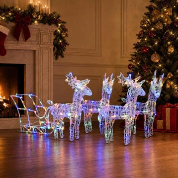 vidaXL Kerstdecoratie rendieren en slee 280x28x55 cm acryl, Diversen, Verzenden, Nieuw