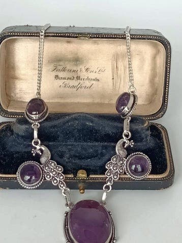 Zonder minimumprijs - 2-delige sieradenset Zilver Amethist -