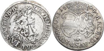 6 Kreuzer 1694, Habsburg Leopold I 1657-1705, Verzenden, België