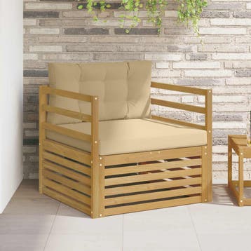 vidaXL Buitensofa Wit en Beige, Verzenden, Nieuw