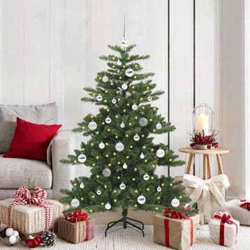 vidaXL Kunstmatige Hinged Kerstboom Groen 150 cm PVC en, Verzenden, Nieuw