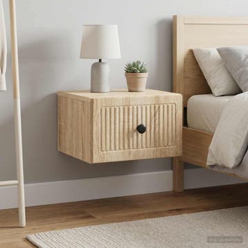 vidaXL Muurbevestigde Nachttafel 2 st Sonoma Eiken 33 x 34,5, Verzenden