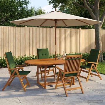vidaXL 5-delige tuin eetset Naturel Massief Acacia Hout, Verzenden, Nieuw
