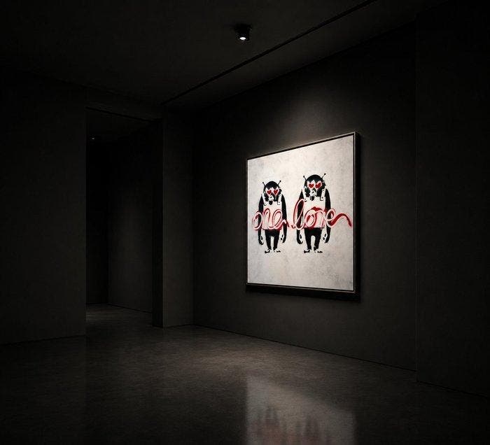 FreeSpeech (XX) - ROBOTIC PASSION DISPLAY - XL - Banksy, Antiek en Kunst, Kunst | Schilderijen | Modern