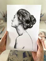 Dario Moschetta - Female Figure Ink Drawing Original 257B –, Antiek en Kunst