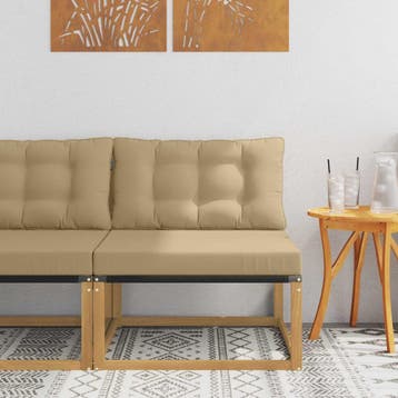 vidaXL Buiten Midden Sofa met kussen Wit 79 x 83 x 73 cm, Verzenden, Nieuw