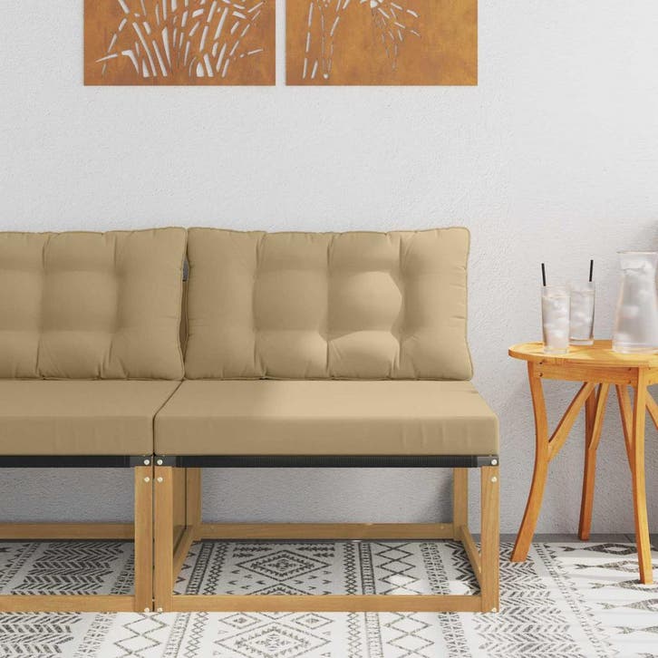 vidaXL Buiten Midden Sofa met kussen Wit 79 x 83 x 73 cm, Jardin & Terrasse, Ensembles de jardin, Envoi