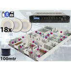 18x Adastra Speakers + 100 Volt Versterker USB/SD/FM, Nieuw