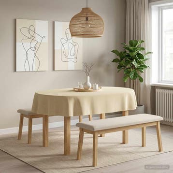vidaXL Tafelkleed 5 st Ovaal Crèmewit 160 x 220 cm, Verzenden, Nieuw