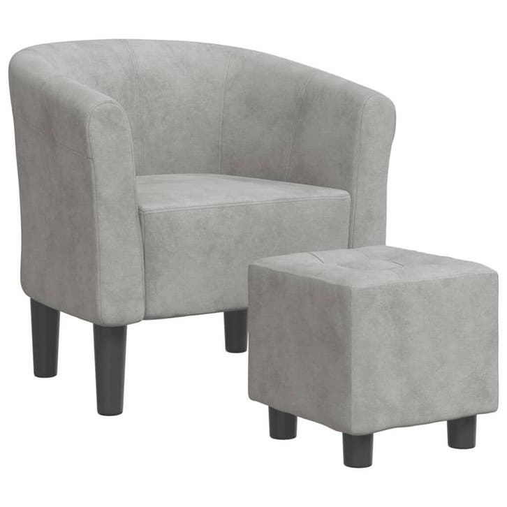 Kuipstoel Fluweel Lichtgrijs | Retour Deal | 47% Korting, Huis en Inrichting, Stoelen, Nieuw, Verzenden