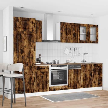 vidaXL 8-delige Keukenkastenset Kalmar bewerkt hout gerookt, Verzenden, Nieuw