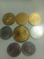 Spanje. Lote 8 monedas bañadas en plata y oro de 24 kilates