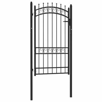 vidaXL Hekpoort EMMEN met stalen pinnen 103x134,5 cm zwart, Jardin & Terrasse, Portes de jardin, Verzenden