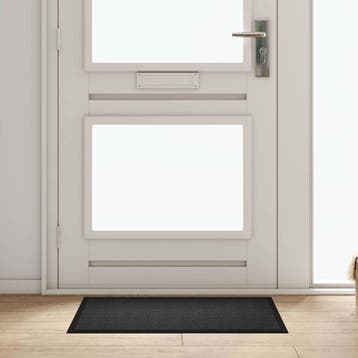 vidaXL Deurmat Antraciet 60 x 80 x 1.2 cm Teddy Stof, Tuin en Terras, Deurmatten, Verzenden, Nieuw