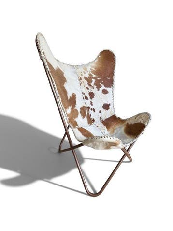 Fauteuil - Vlinderstoel - Leder, Metaal - Vlinderstoel -