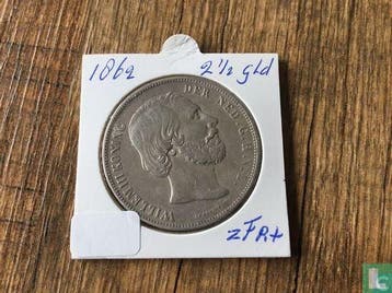 Nederland 2½ gulden 1862, Verzenden, Losse munt