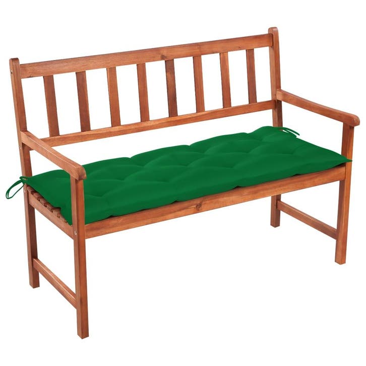 vidaXL Tuinbank met kussen 120 cm massief acaciahout, Tuin en Terras, Tuinsets en Loungesets, Nieuw, Verzenden