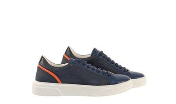 TESTONI - 8 UK - 42 IT - Sneaker Weaving Calf Navy Blue &