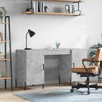 vidaXL Bureau 140x50x75 cm bewerkt hout betongrijs, Verzenden, Nieuw