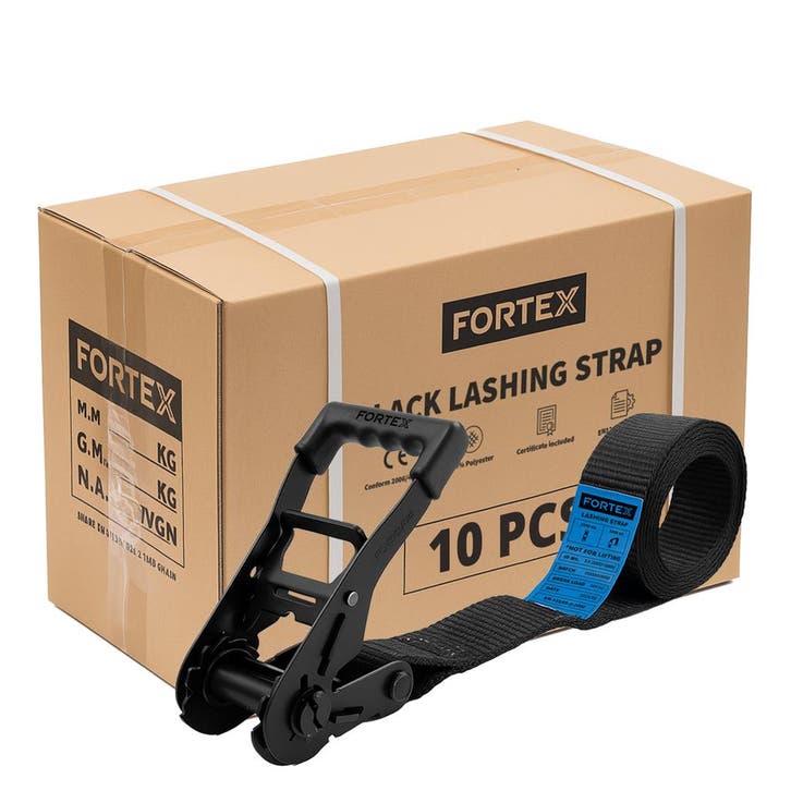 10x FORTEX 1-delige spanband met ratel - 50mm - 2500/5000daN, Muziek en Instrumenten, Licht en Laser, Verzenden