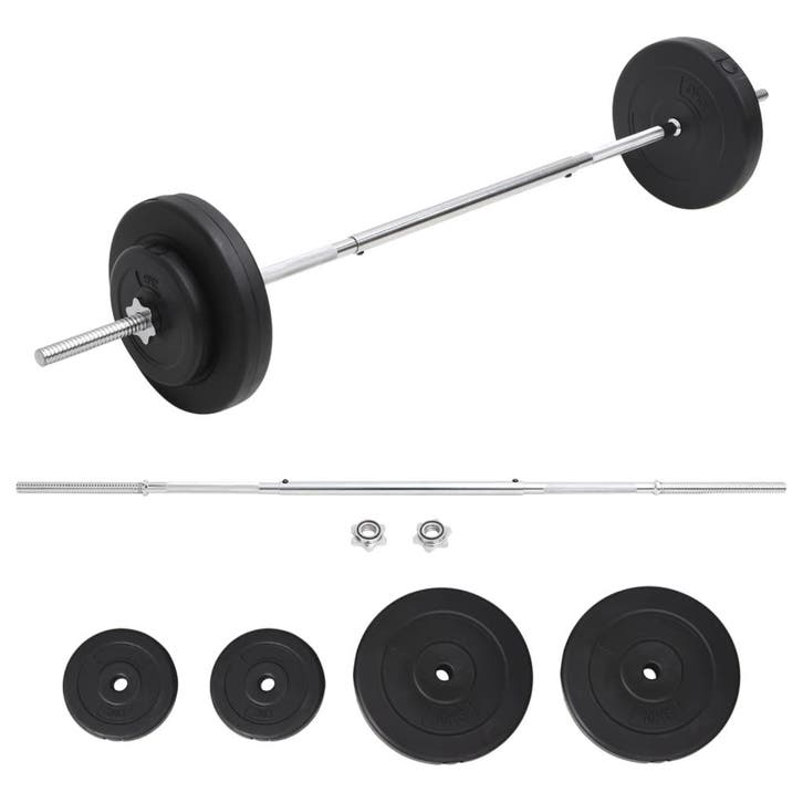 vidaXL Halter met gewichten 30 kg, Sports & Fitness, Équipement de fitness, Envoi