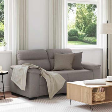 vidaXL 2-zitsbank / zetel Taupe 160x81x84 cm Stof, Verzenden, Nieuw