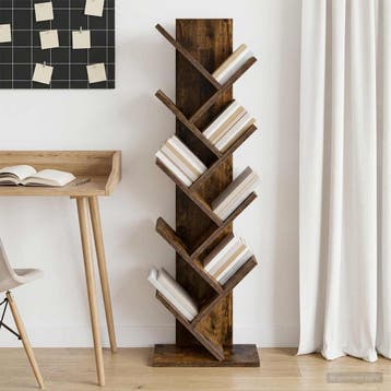 vidaXL Boom Boekenkast 6-Tier 30 x 18 x 100 cm Bewerkt hout, Verzenden