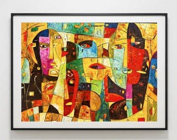 Nguyn V.L (1993) - Conversation colorée 60 80 cm - No