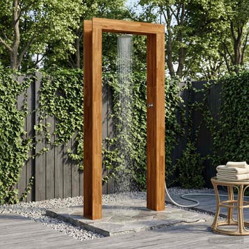 vidaXL Buitendouche 226 cm Massief acaciahout en roestvrij, Verzenden