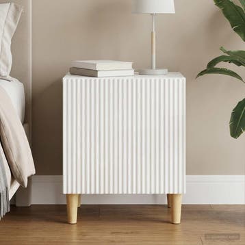 vidaXL Nachtkastje Hoogglans Wit 43 x 34,5 x 50 cm Bewerkt, Verzenden, Nieuw