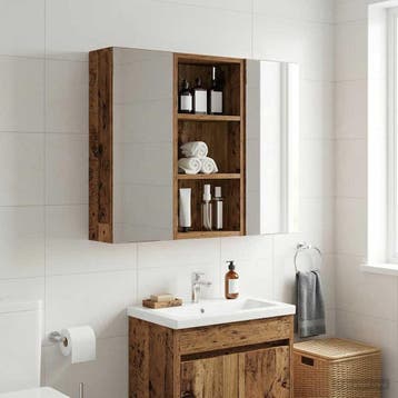 vidaXL Badkamer wandkast Oudhout 30 x 16 x 62,5 cm, Verzenden