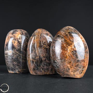 Elegante maansteen vrijvormen-set – Drie met de hand