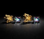 Argent 925 - rhodié noir - Quartz Mystic - Boucles