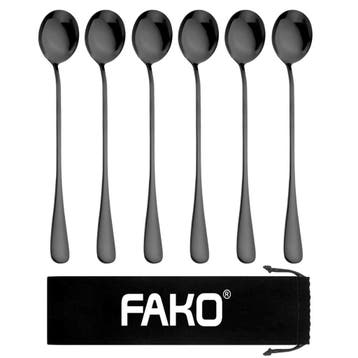 Fako Bijoux - 6 Lange Ronde Lepels - Latte Macchiato -, Verzenden