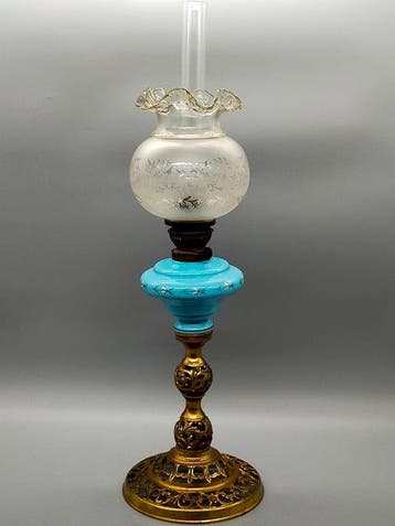 Lampe à huile - Lampe à pétrole Brenner Kosmos antique –