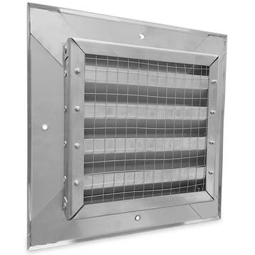 Buitenmuurrooster inbouwmaat (BxH) 200 x 200mm - RVS 304, Verzenden, Nieuw