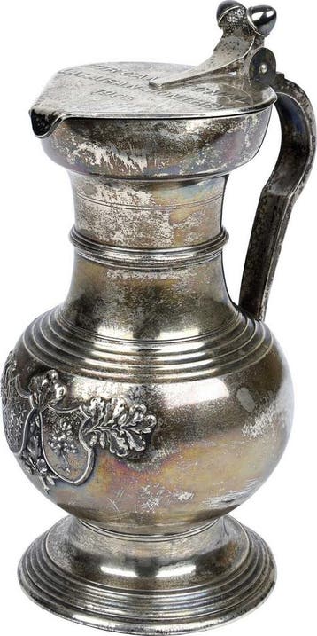 Zilverne Kanne mit Deckel 1903 Schuetzenmedaille Schuetze..., Verzenden