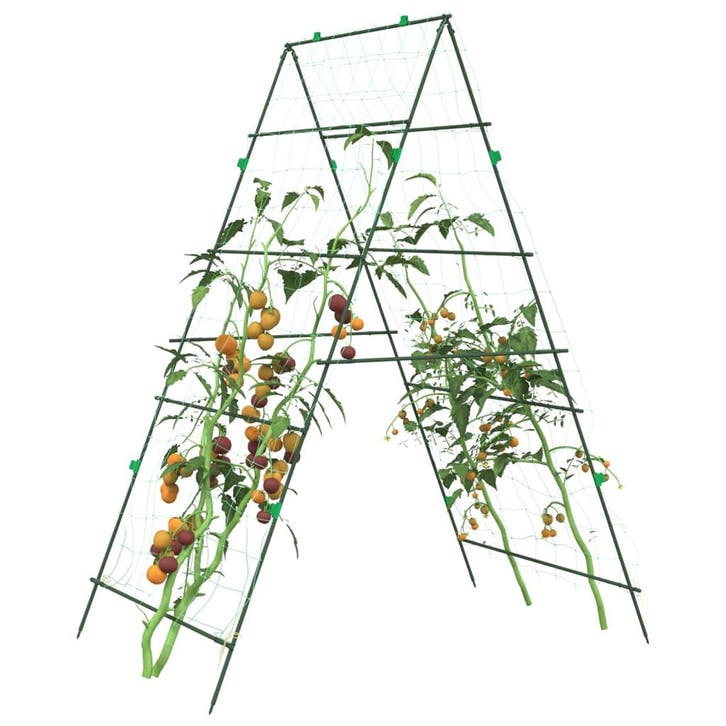 vidaXL Plantenklimrekken 4 st A-frame staal, Tuin en Terras, Bloembakken en Plantenbakken, Nieuw, Verzenden