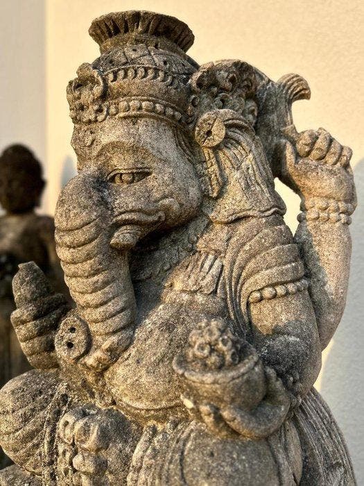 Statua di Ganesh in Pietra Naturale – Bali – - Beeld -, Antiquités & Art, Art | Art non-occidental