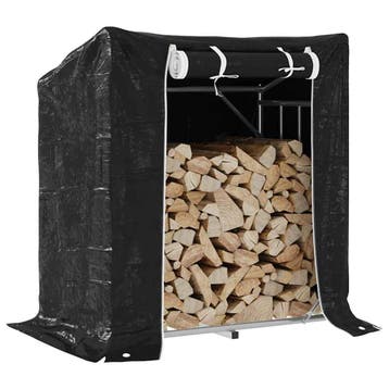 vidaXL Haardhoutrek met regenhoes 101x61x110,5 cm, Verzenden